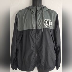 Aeropostale Men's Windbreaker Jacket Lightweight Gray Black Size XL CK-1508